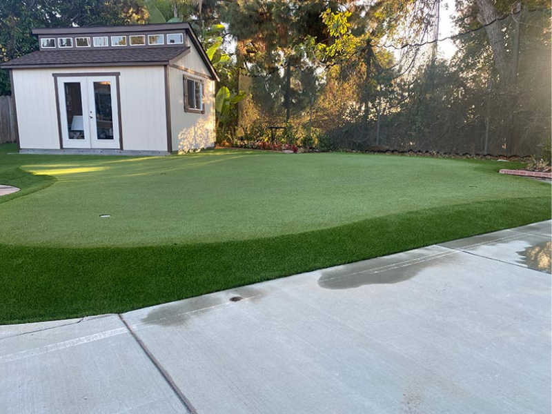 Premium backyard putting green installation